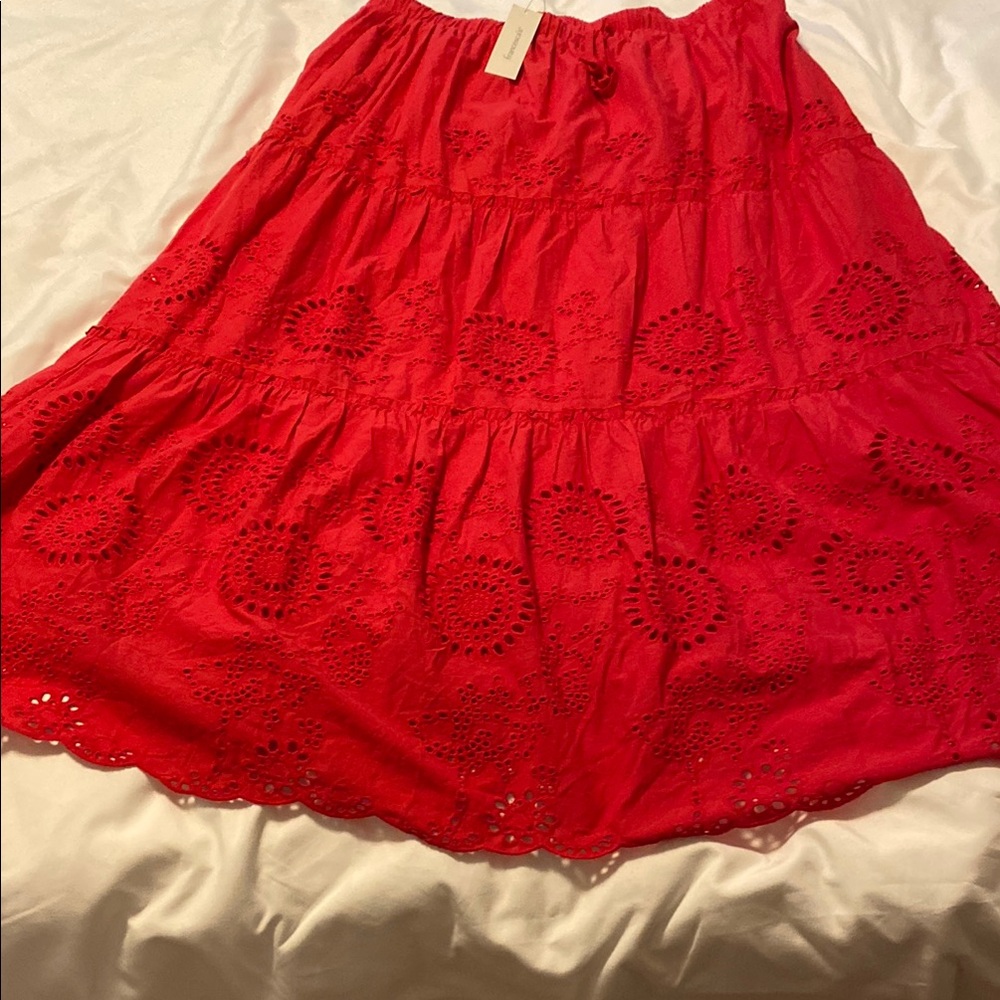 Francesca’s Hot Pink Eyelet Skirt